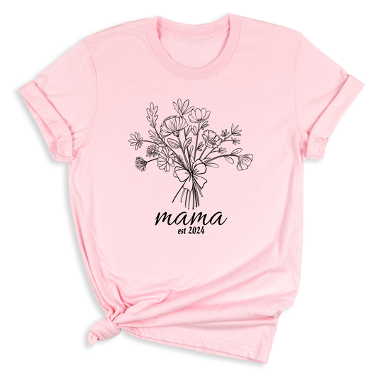 Personalize Floral Mama Shirt