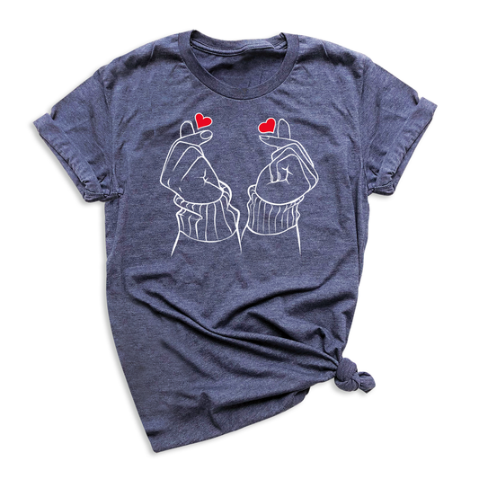 korean couple jeart love shirt