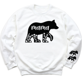 Custom Mama Bear Sweatshirt with Kid's Name on Sleeve