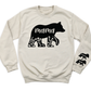 Custom Mama Bear Sweatshirt with Kid's Name on Sleeve