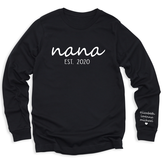 Custom Nana Est  Shirt with Kid's Names