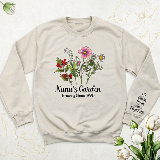 Nana's Garden Shirt| KIDS NAMES AND BIRTH MONTHS MUST BE WRITTEN