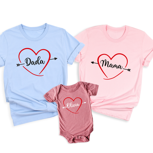 Dada Mama Baby Heart Family Matching Sweatshirt