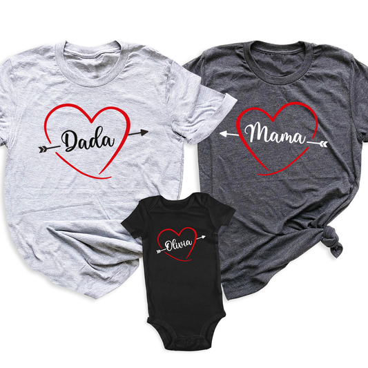 Dada Mama Baby Heart Family Matching Sweatshirt