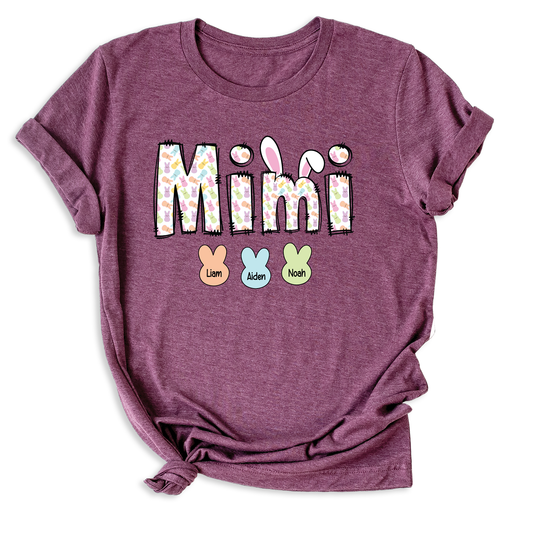 Custom Rabbit Mimi Gigi Nana T-Shirt with Kid's Name on