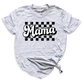 Mama Retro Checkered Pattern Women T-shirt