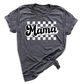 Mama Retro Checkered Pattern Women T-shirt