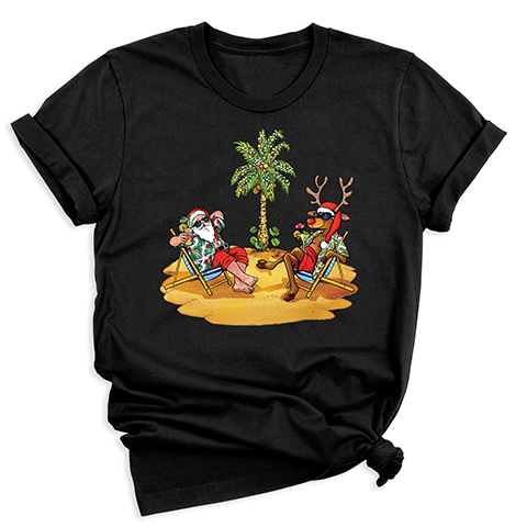 Beach-Themed Christmas Tee