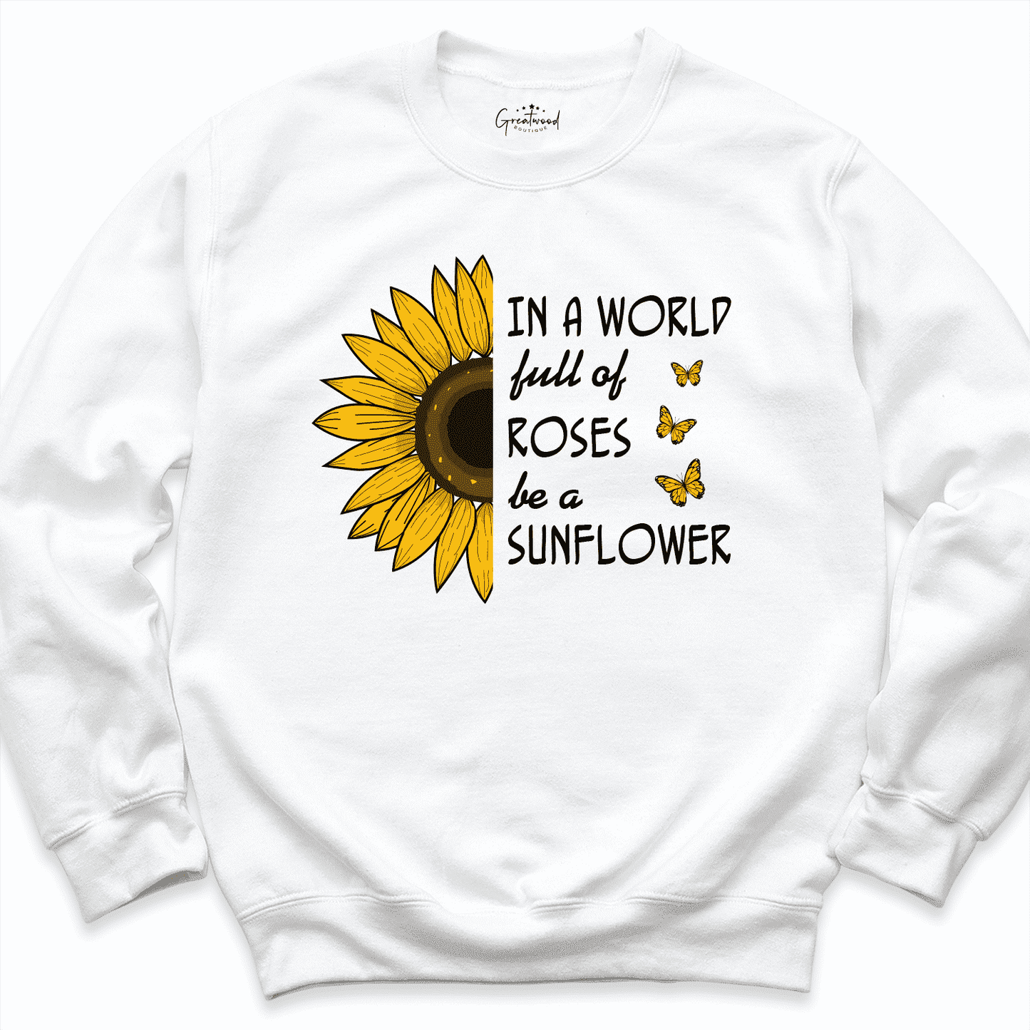 Sunflower Sweatshirt White - Greatwood Boutique