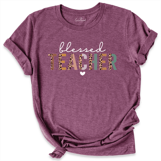 Blessed Teacher Shirt Maroon - Greatwood Boutique