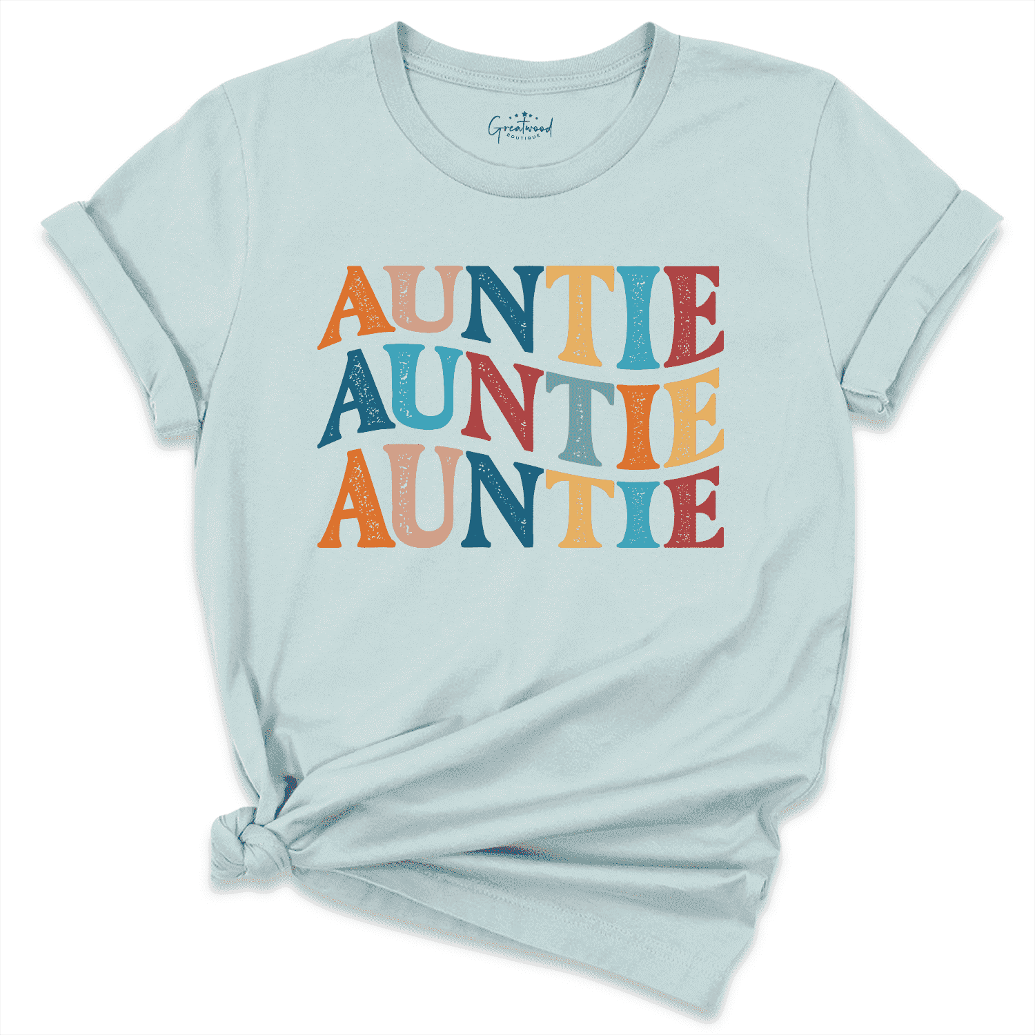 Colorful Auntie shirt Blue - Greatwood Boutique