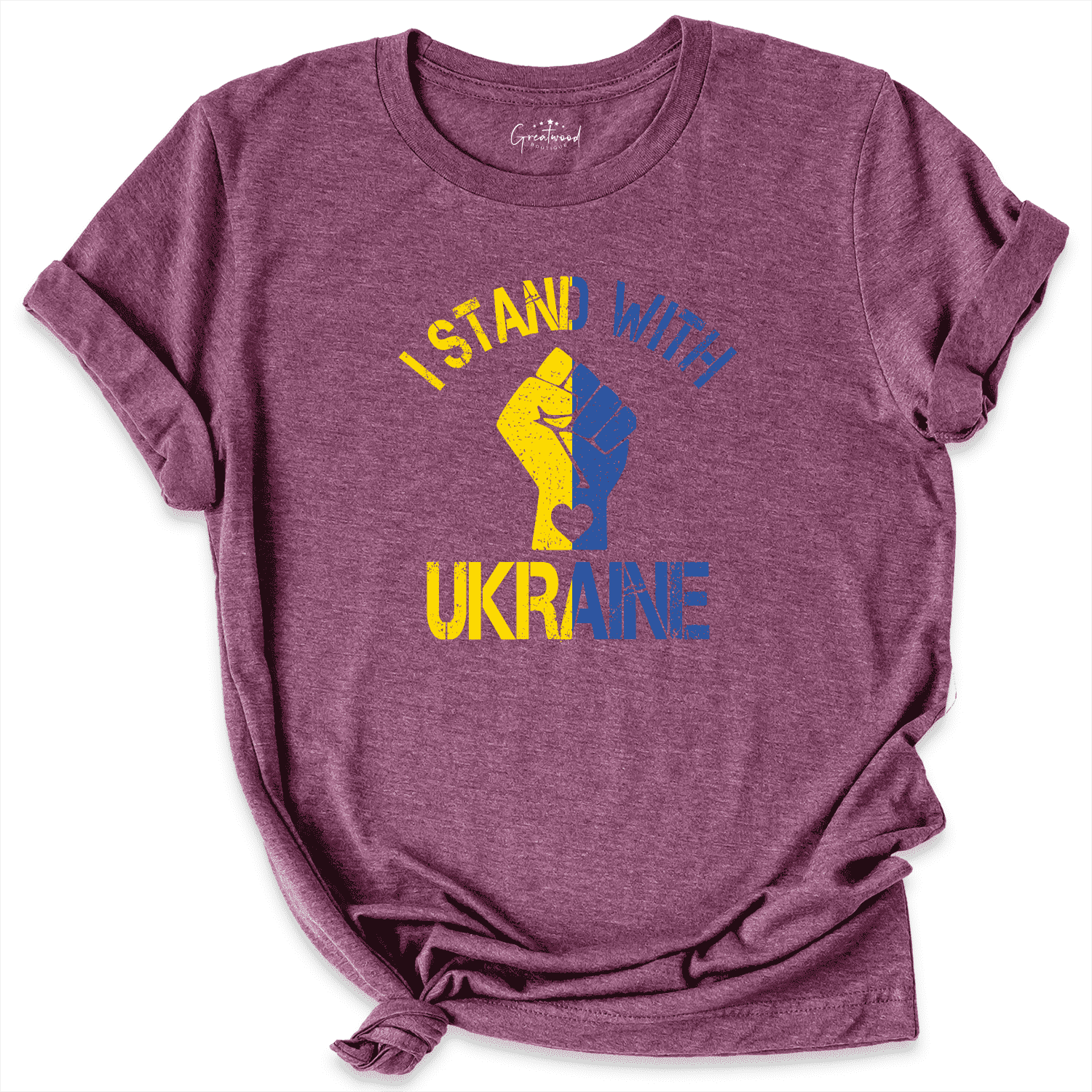 I Stand With Ukraine Shirt Maroon - Greatwood Boutique