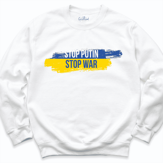 Stop Putin Stop War Sweatshirt White - Greatwood Boutique