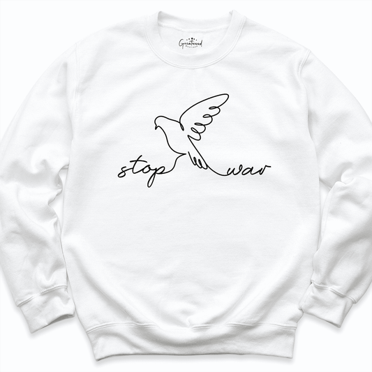 Stop War Sweatshirt White - Greatwood Boutigue