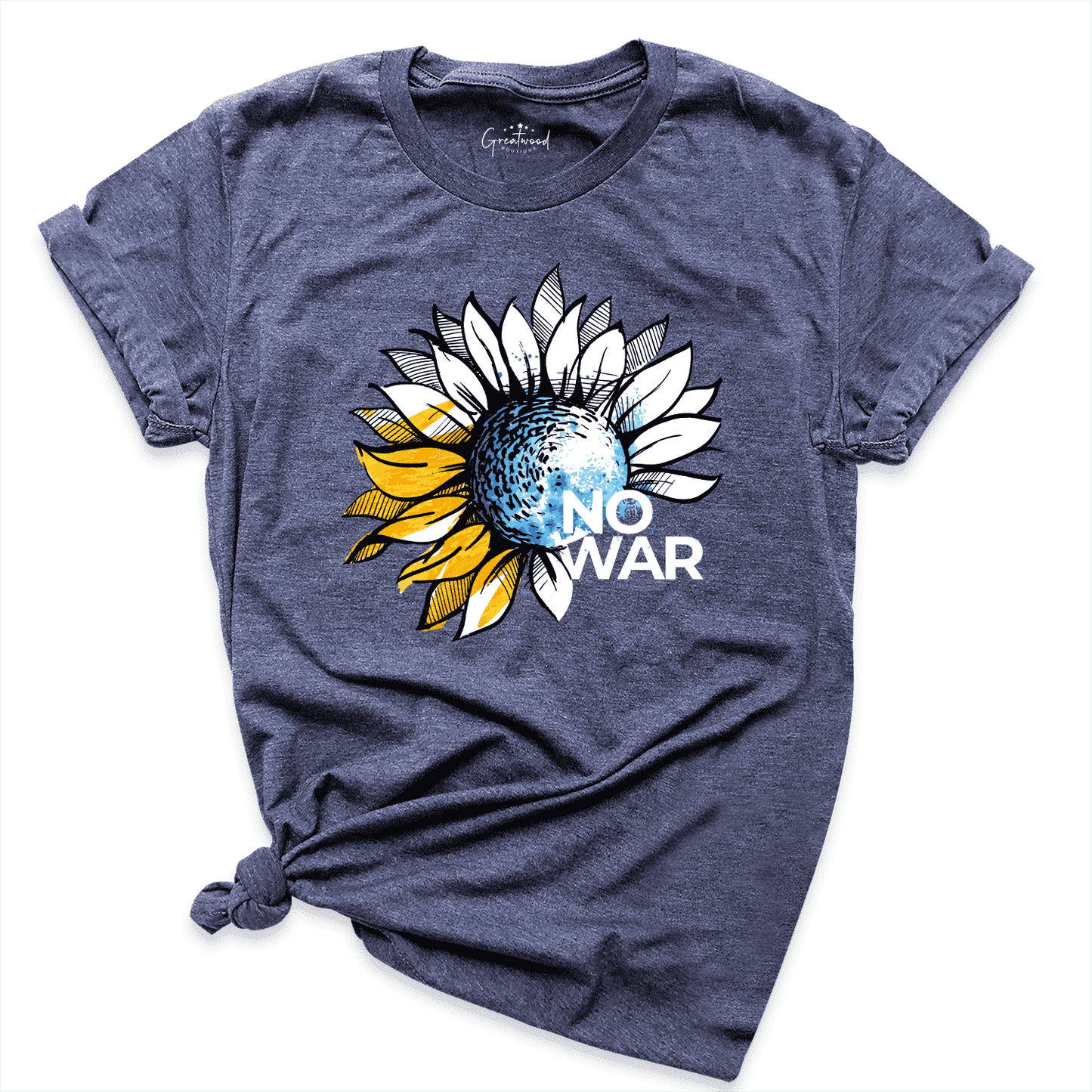 No War In Ukraine Shirt Navy - Greatwood Boutique