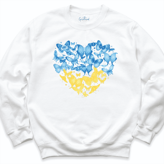 Ukraine Butterflies Sweatshirt White - Greatwood Boutique