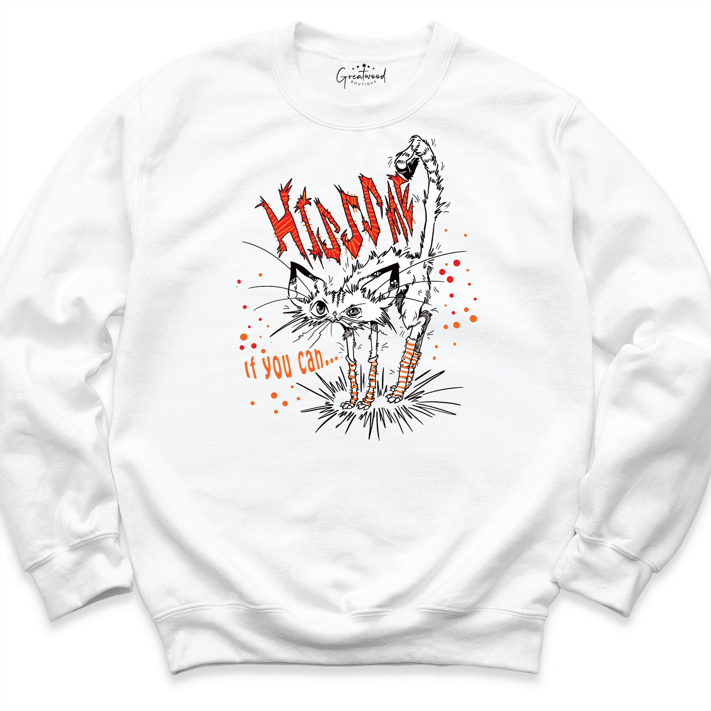 Crazy Cat Sweatshirt White - Greatwood Boutique