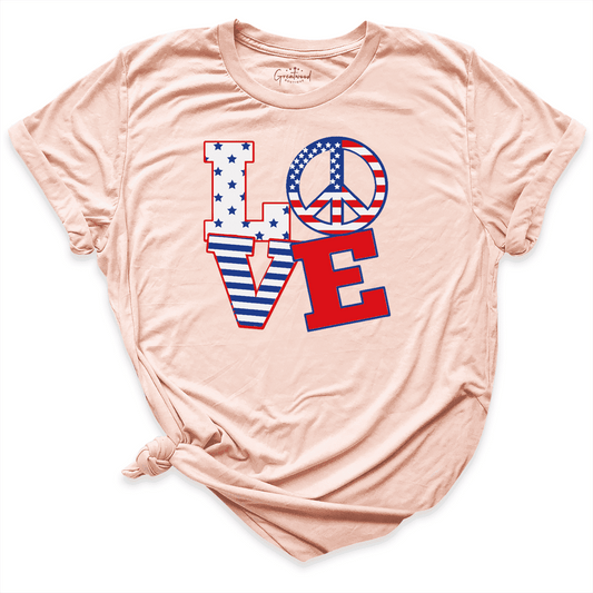 Usa Love Shirt Peach - Greatwood Boutique