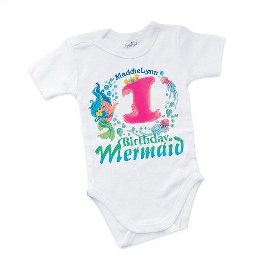 Mermaid Birthday Girl Shirt White - Greatwood Boutique