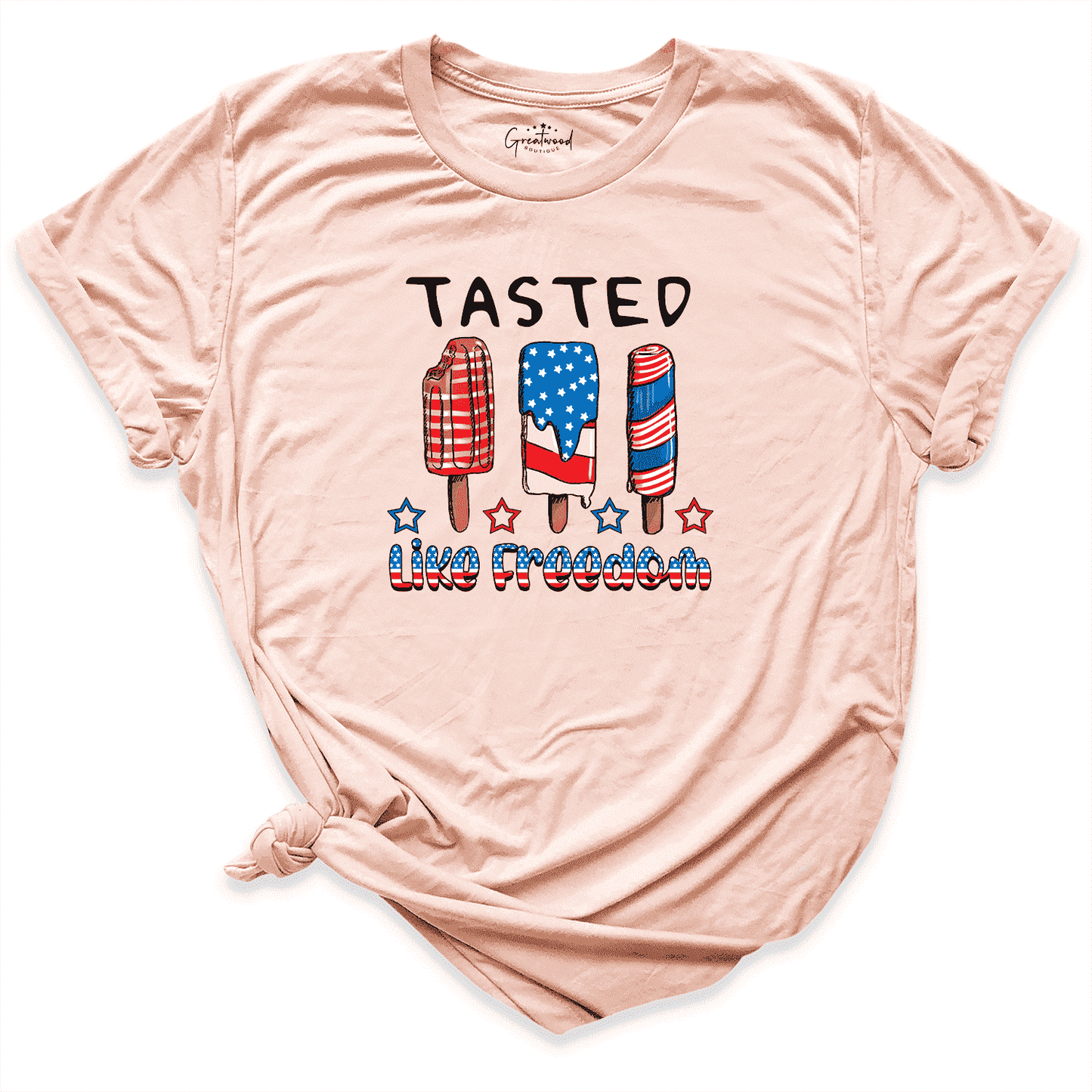 Tasted Like Freedom Usa Shirt Peach - Greatwood Boutique