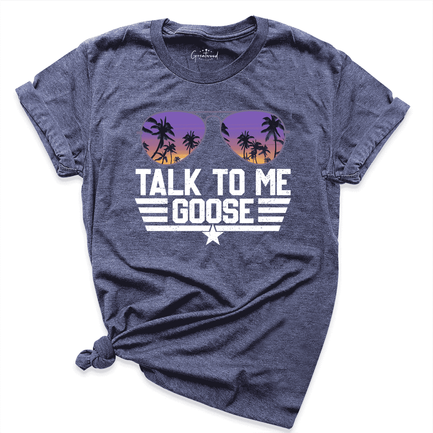 Talk To Me Shirt Navy - Greatwood Boutique