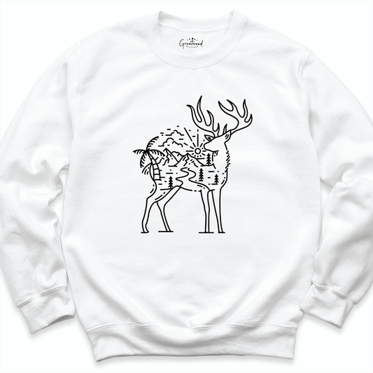 Moose Sweatshirt White- Greatwood Boutique