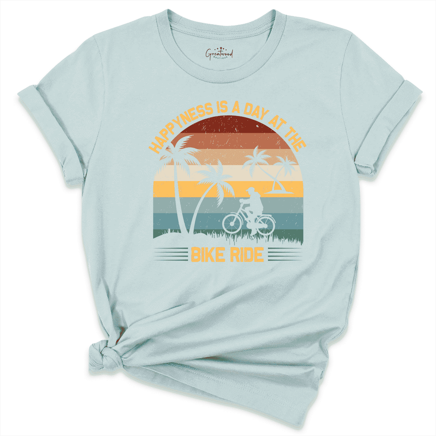 Happiness Is A Day At The Bike Ride Shirt Blue - Greatwood Boutique
