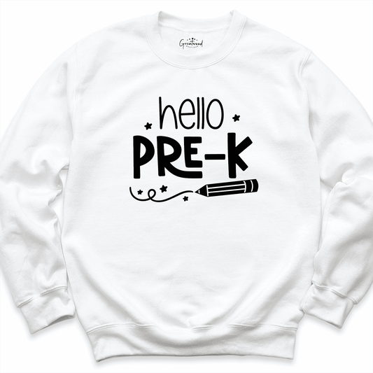 Hello Pre-K Sweatshirt White - Greatwood Boutique