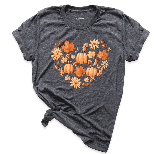 Pumkin Heart Shirt D.Grey - Greatwood Boutique